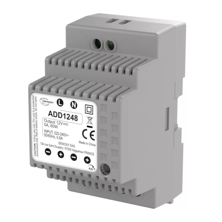 Alimentation 12VDC - 5A - 3 modules Réf : ADD1248